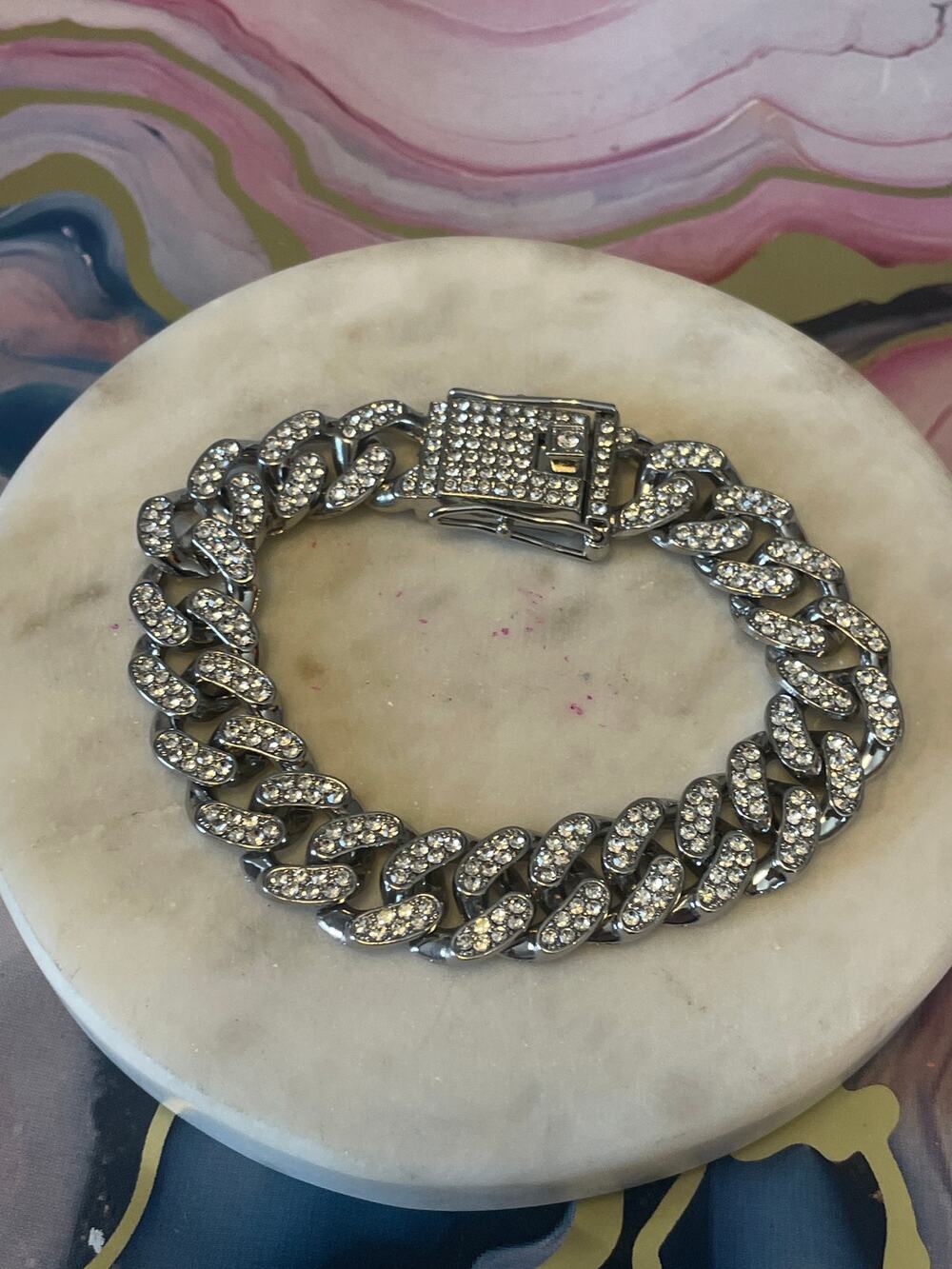 Chunky Cuban chain Bling cz bracelet
